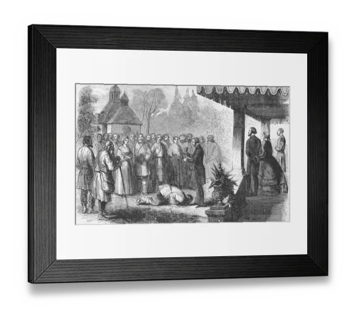 Framed Print : Serf Being Freed at Ceremony Framed Print : Serf Being Freed at Ceremony