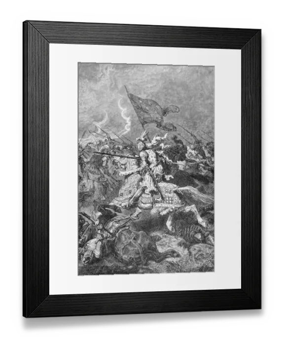 Framed Print : King Francis I Leading His Knights in Battle Framed Print : King Francis I Leading His Knights in Battle