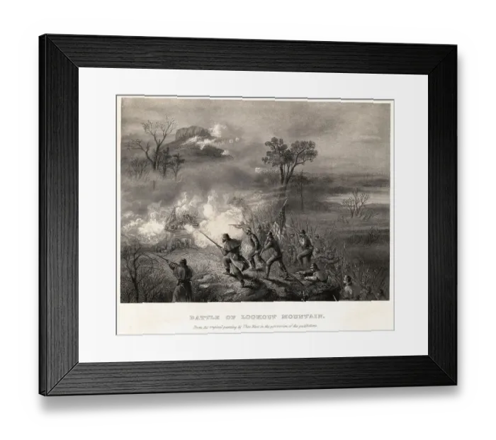 Framed Print : Civil War Scene at Battle of Lookout Mountain Framed Print : Civil War Scene at Battle of Lookout Mountain