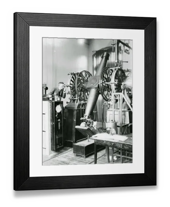 Framed Print : Scientists Using Meridional Telescope Framed Print : Scientists Using Meridional Telescope