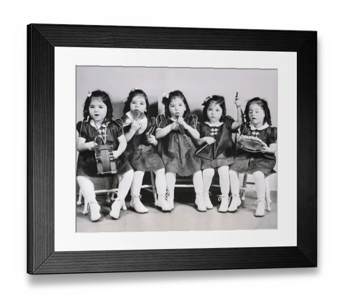Framed Print : The Quintuplets Playing with Instruments