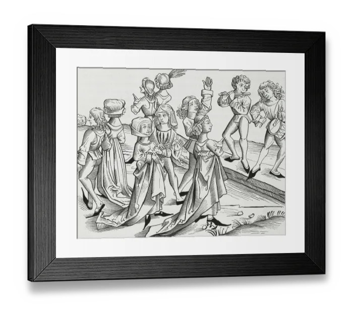 Framed Print : Medieval Musicians Performing Framed Print : Medieval Musicians Performing
