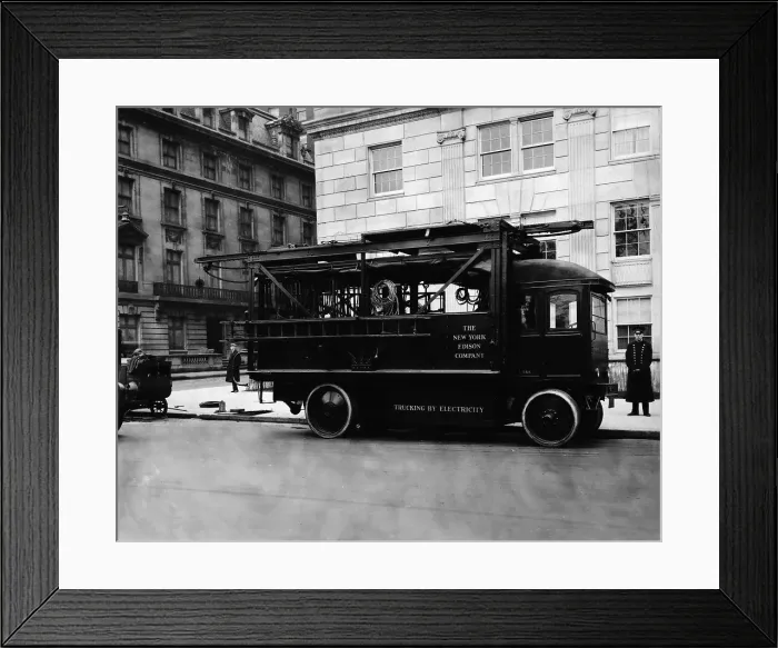 Framed Print : New York Edison Company Truck Running on Electricity Framed Print : New York Edison Company Truck Running on Electricity