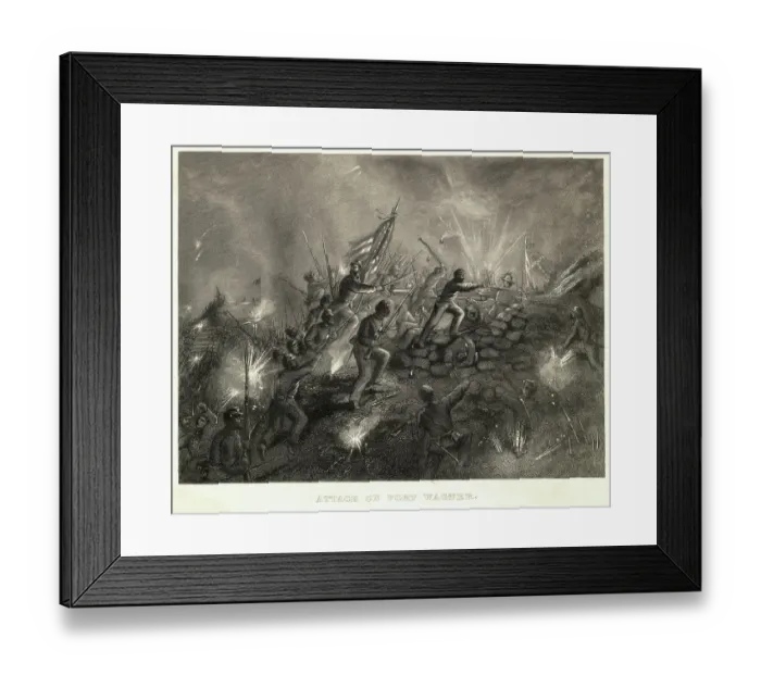 Framed Print : Attack on Fort Wagner During US Civil War Framed Print : Attack on Fort Wagner During US Civil War
