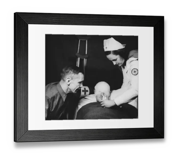 Framed Print : Nurse Helping Wounded Soldier Framed Print : Nurse Helping Wounded Soldier