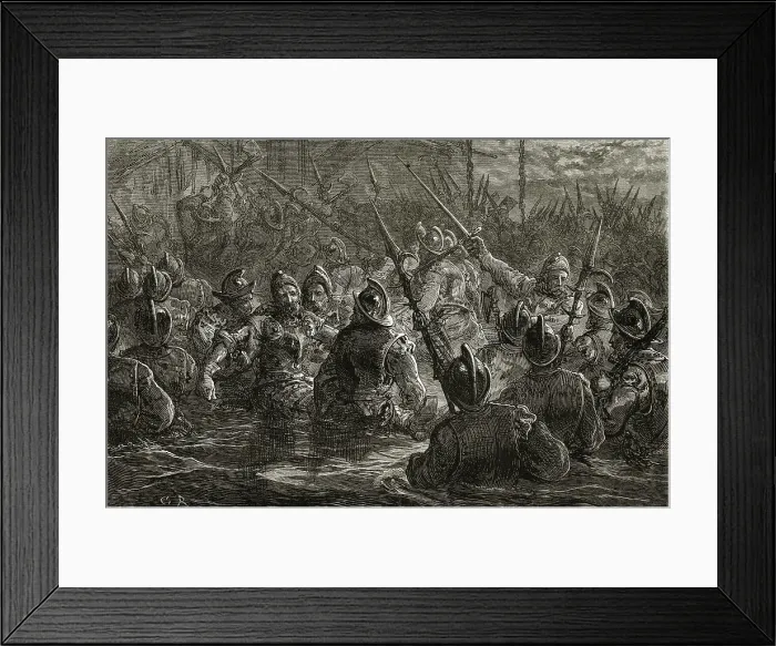 Framed Print : Sir Francis Drake's Attack on Puerto Rico Print Framed Print : Sir Francis Drake's Attack on Puerto Rico Print