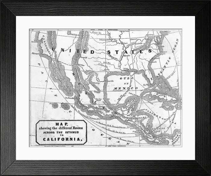 Framed Print : Early Map of United States Territories