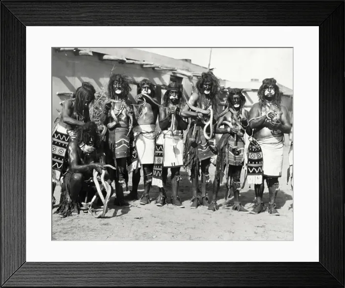 Framed Print : Native Americans with Snakes Framed Print : Native Americans with Snakes