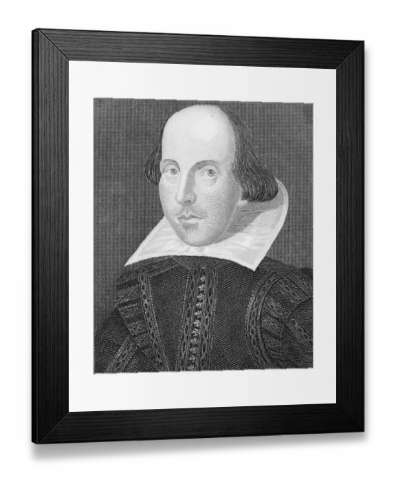 Framed Print : Portrait of William Shakespeare After Martin Droeshout Framed Print : Portrait of William Shakespeare After Martin Droeshout