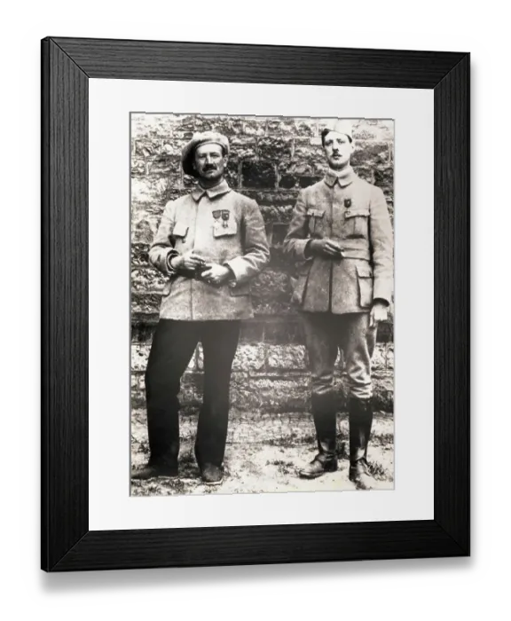 Framed Print : Charles De Gaulle and Comrade Smoking Framed Print : Charles De Gaulle and Comrade Smoking