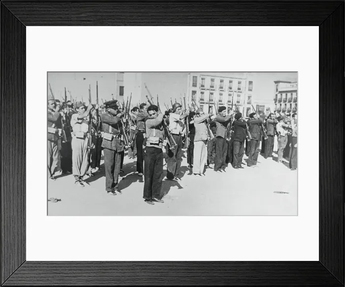 Framed Print : Troops Practicing with Rifles Framed Print : Troops Practicing with Rifles