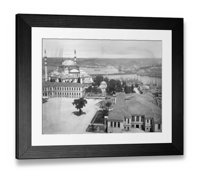 Framed Print : Aerial View of Istanbul Along Harbor Framed Print : Aerial View of Istanbul Along Harbor