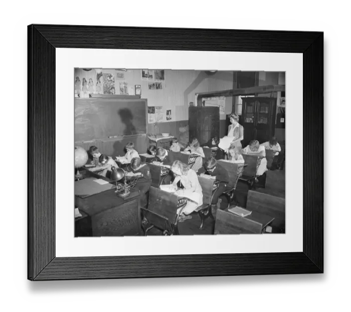 Framed Print : Interior Of One Room Schoolhouse W / Child Framed Print : Interior Of One Room Schoolhouse W / Child
