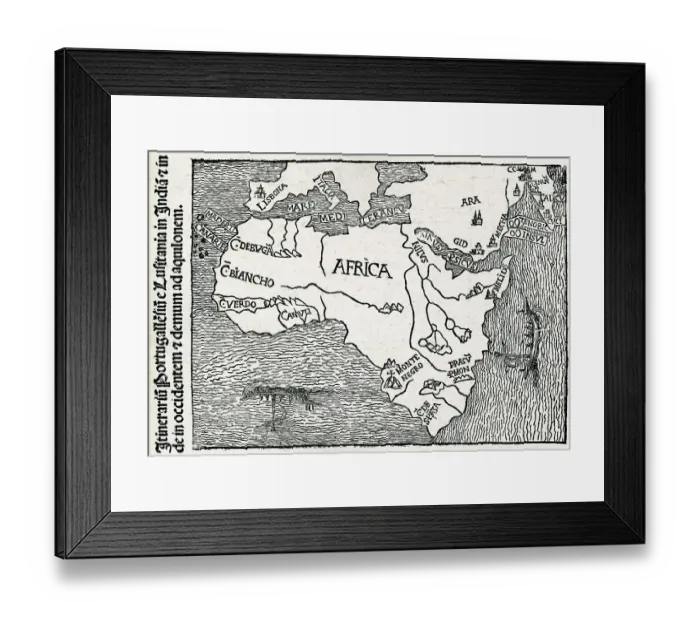 Framed Print : Early Portuguese Map of Africa Framed Print : Early Portuguese Map of Africa