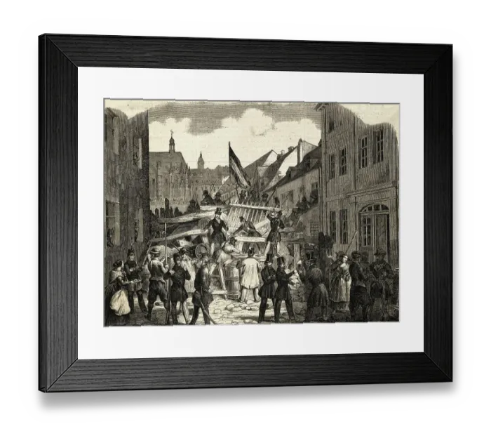 Framed Print : Citizens near Wooden Heap Framed Print : Citizens near Wooden Heap