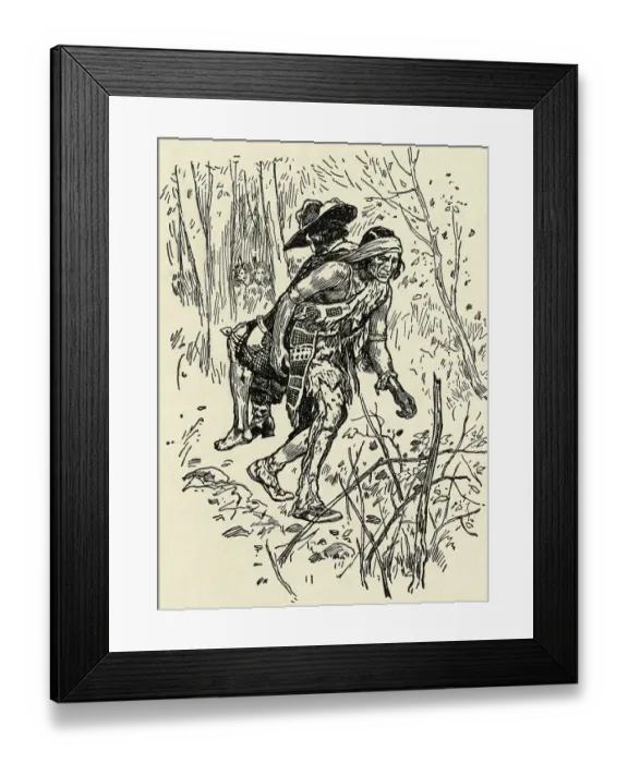 Framed Print : Samuel de Champlain Carried by Indian Framed Print : Samuel de Champlain Carried by Indian