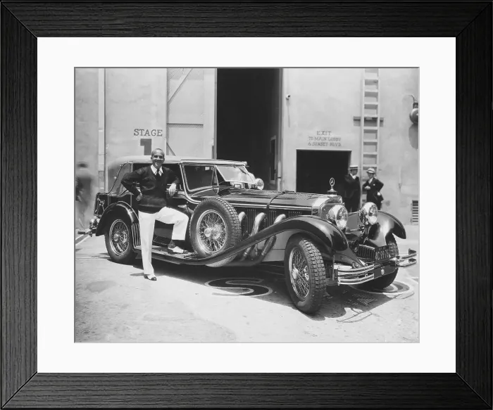 Framed Print : Al Jolson with Mercedes Roadster Framed Print : Al Jolson with Mercedes Roadster