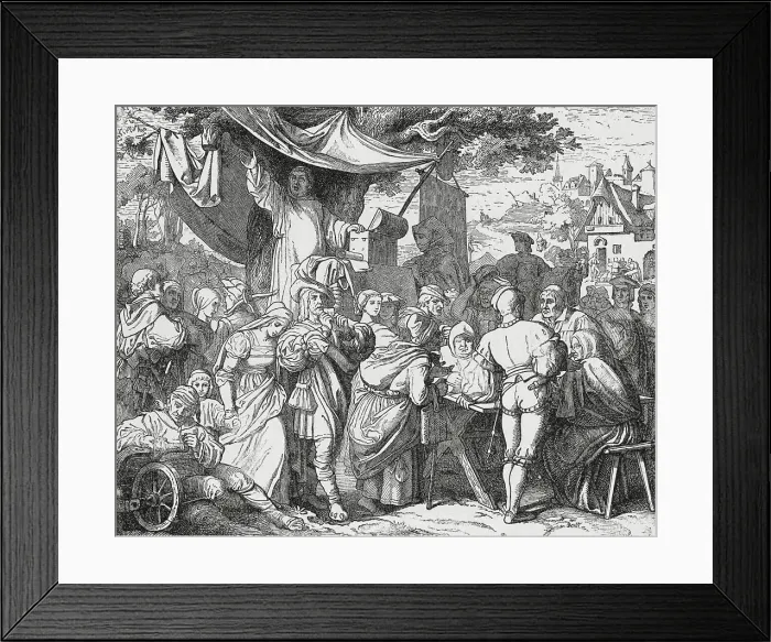 Framed Print : Martin Luther Opposer Johann Tetzel with Crowd Framed Print : Martin Luther Opposer Johann Tetzel with Crowd