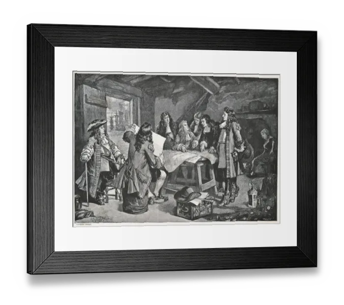 Framed Print : Council Members Discussing War Plans with William of Orange Framed Print : Council Members Discussing War Plans with William of Orange