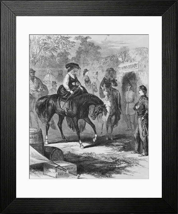 Framed Print : Engraving of Southern Women on Horseback Framed Print : Engraving of Southern Women on Horseback
