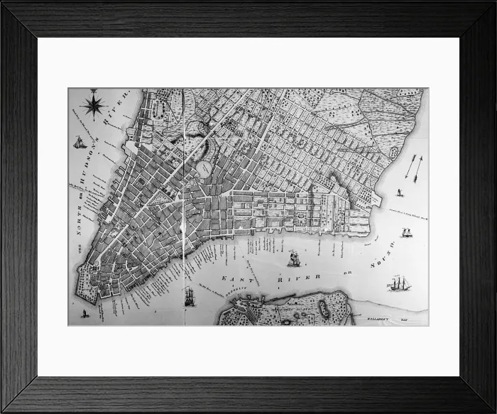 Framed Print : Map of Early New York City Framed Print : Map of Early New York City
