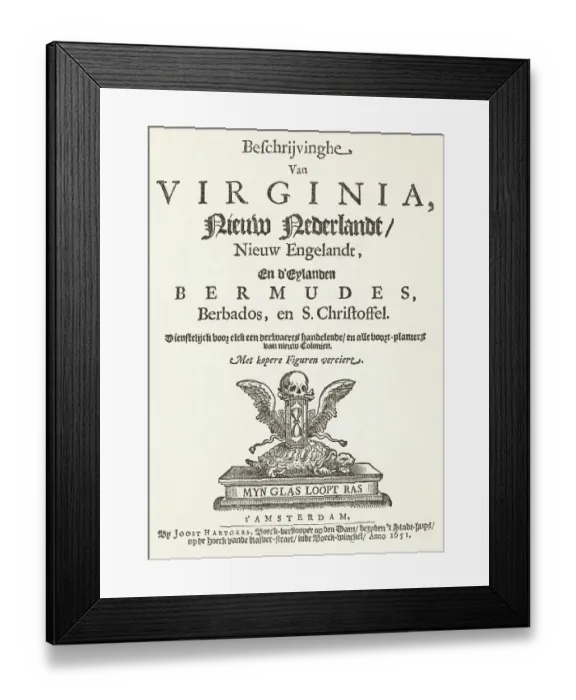 Framed Print : Title Page for Book Describing New World Framed Print : Title Page for Book Describing New World