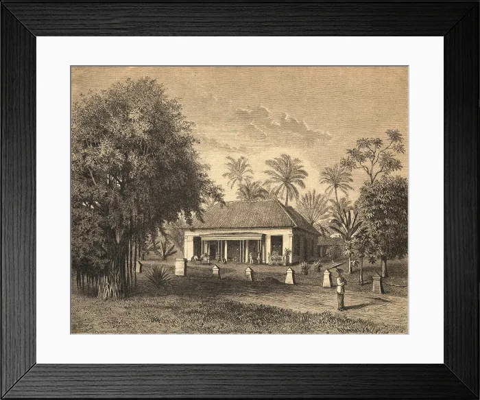 Framed Print : Ground View of European Country Home Framed Print : Ground View of European Country Home