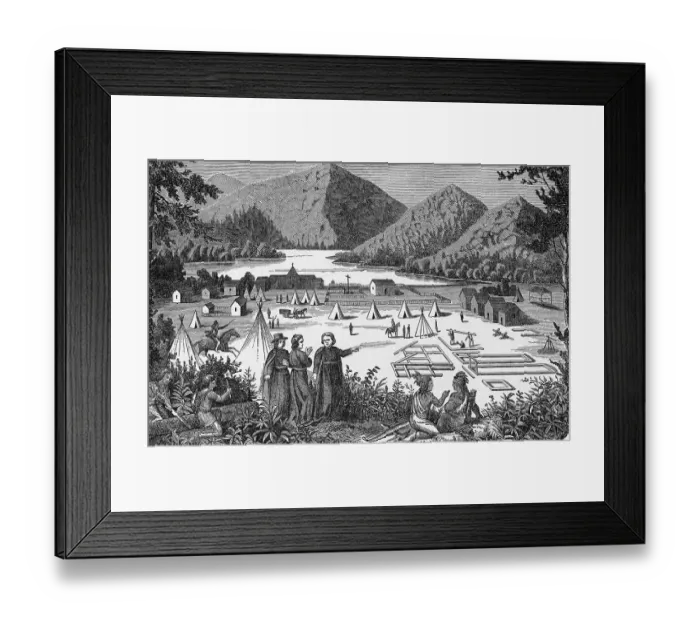 Framed Print : Building an Indian Mission Framed Print : Building an Indian Mission