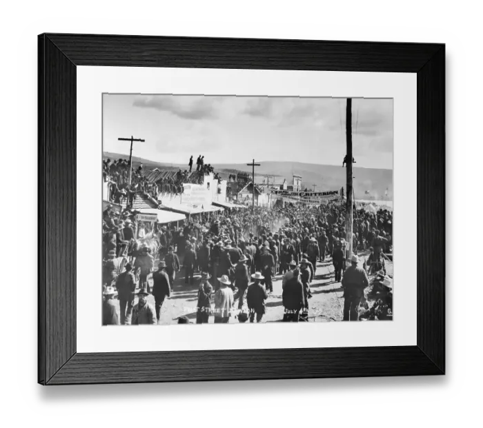 Framed Print : Large Crowd in Dawson City Framed Print : Large Crowd in Dawson City