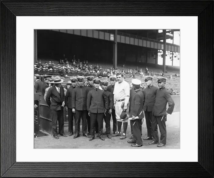 Framed Print : Babe Ruth with Japanese Officers Framed Print : Babe Ruth with Japanese Officers