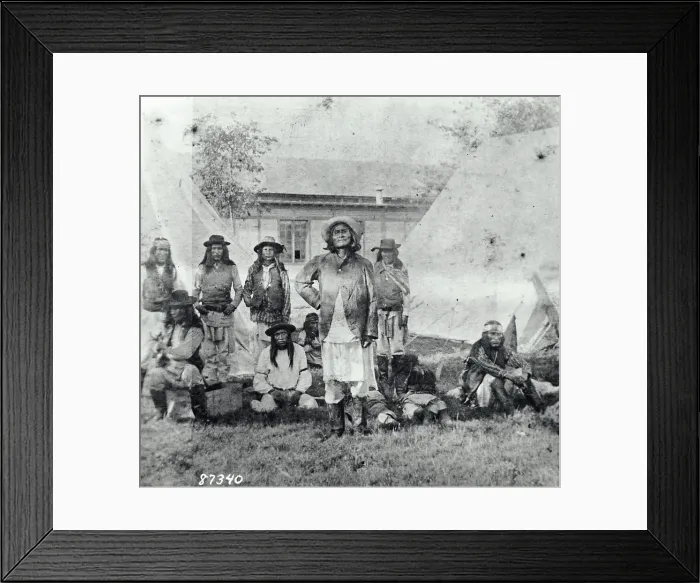Framed Print : American Apache Chieftan W / Prisoners Framed Print : American Apache Chieftan W / Prisoners