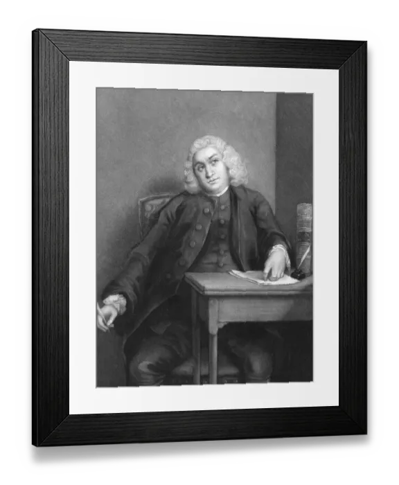 Framed Print : Samuel Johnson Thinking at Desk