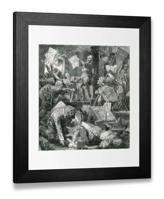 Framed Print : Soldiers Destroying Printing Presses
