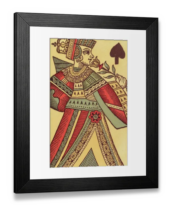 Framed Print : King of Hearts from 18th-Century French Playing Cards Framed Print : King of Hearts from 18th-Century French Playing Cards