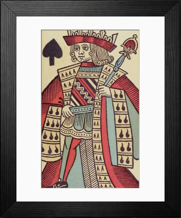 Framed Print : Queen of Hearts from 18th-Century French Playing Cards