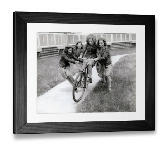 Framed Print : The Quintuplets Riding a Bicycle Framed Print : The Quintuplets Riding a Bicycle