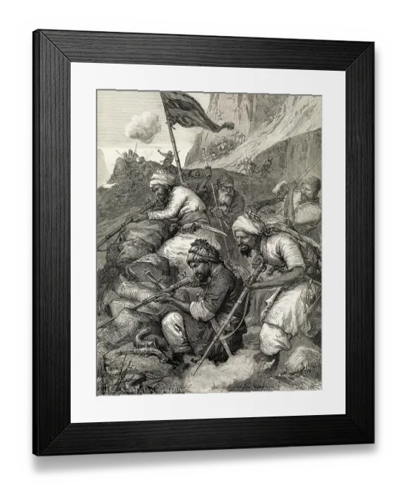 Framed Print : Arab Soldiers Fighting from Hillside Framed Print : Arab Soldiers Fighting from Hillside