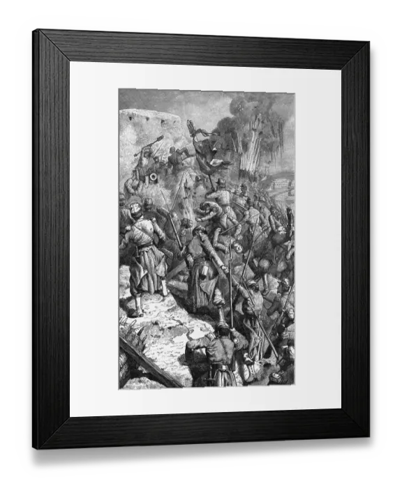 Framed Print : Soldiers Storming Fortress During Crimean War Framed Print : Soldiers Storming Fortress During Crimean War