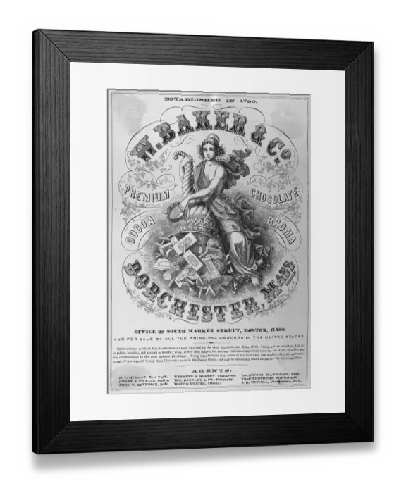 Framed Print : W. Baker & Co. Chocolate Manufacturer Advertisement Framed Print : W. Baker & Co. Chocolate Manufacturer Advertisement