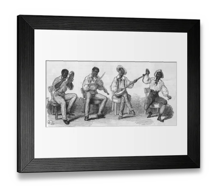 Framed Print : American Slaves Playing Instruments Framed Print : American Slaves Playing Instruments