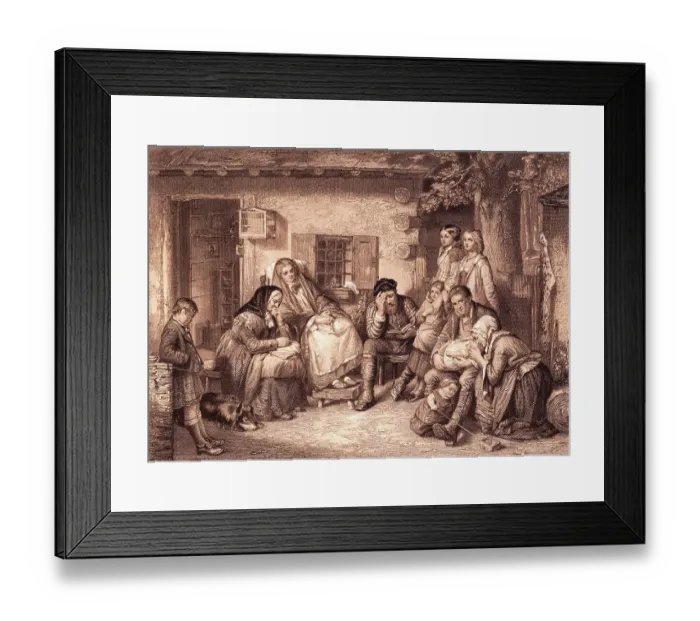 Framed Print : Family Huddled at Home Framed Print : Family Huddled at Home