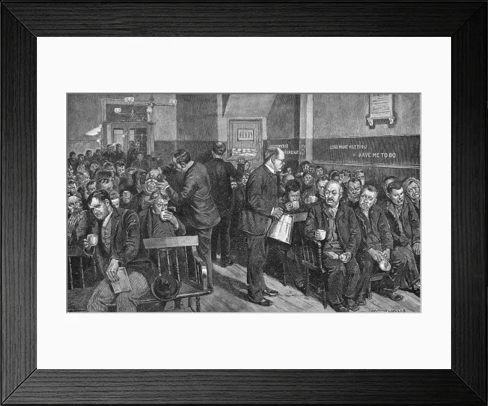 Framed Print : Homeless Men Receiving Coffee Framed Print : Homeless Men Receiving Coffee