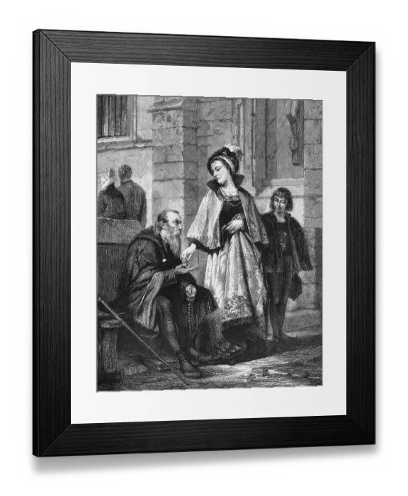 Framed Print : Rich Giving Alms to Poor Framed Print : Rich Giving Alms to Poor
