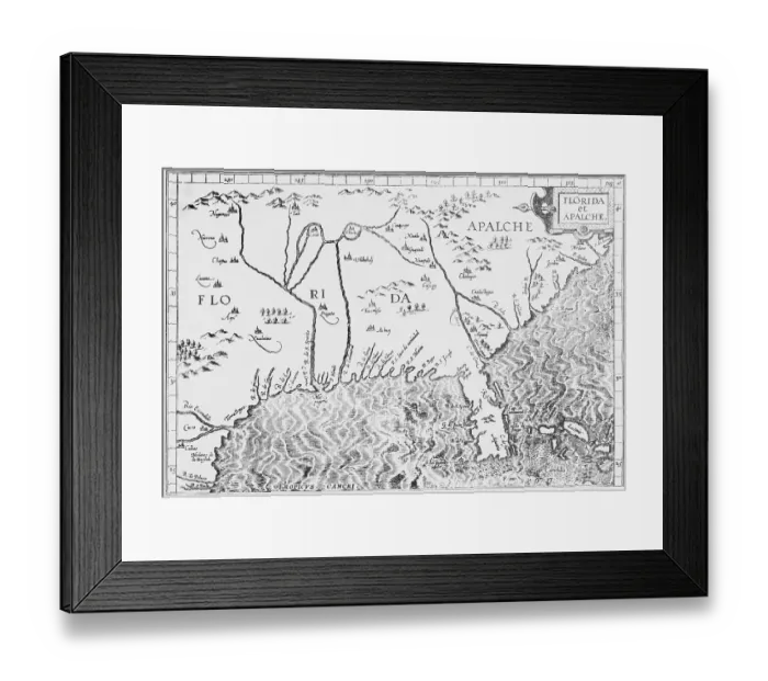 Framed Print : Map of Florida Framed Print : Map of Florida