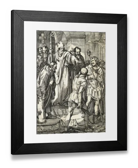 Framed Print : Ambrose Forbidding Theodosius Entrance to Milan Cathedral Framed Print : Ambrose Forbidding Theodosius Entrance to Milan Cathedral