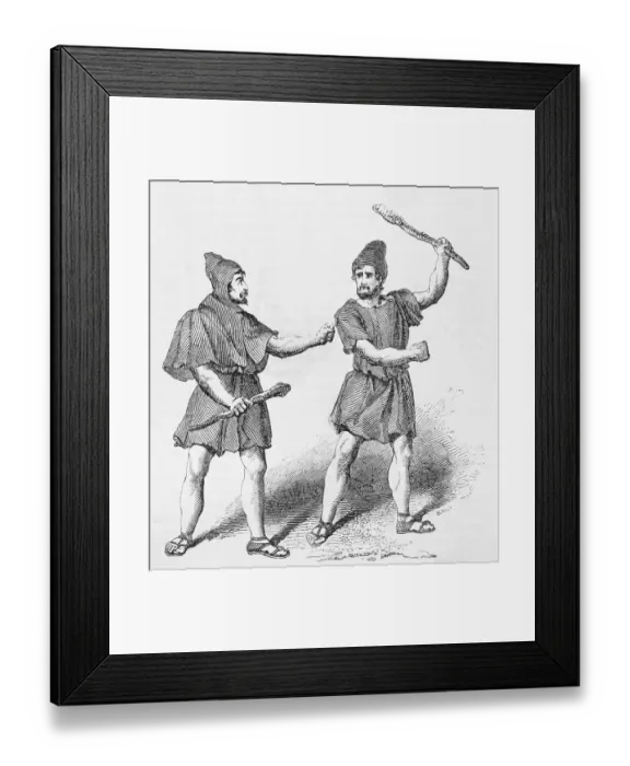 Framed Print : Roman Plebians Fighting