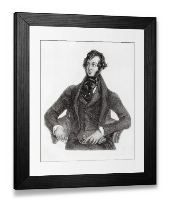 Framed Print : Engraving of Edward George Earle Lytton Bulwer-Lytton