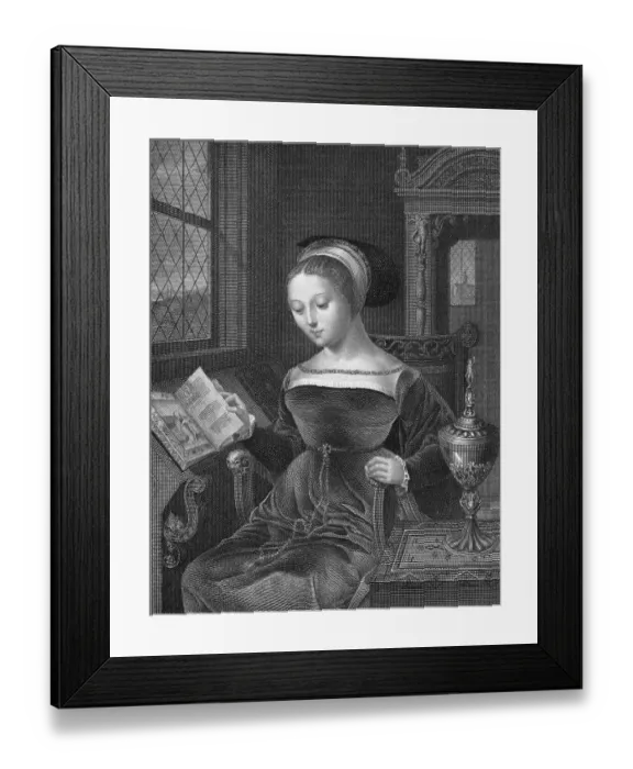 Framed Print : Lady Jane Grey Fingering Through Book Framed Print : Lady Jane Grey Fingering Through Book