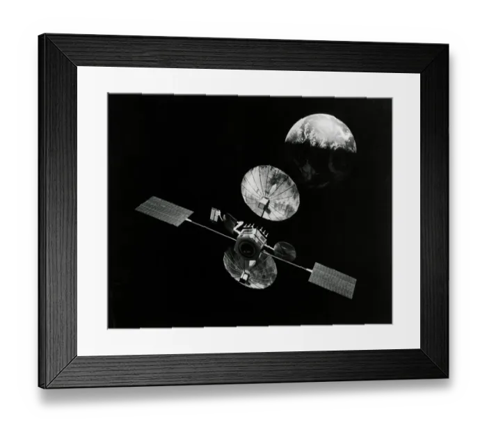 Framed Print : View of NASA Satellite Orbiting Earth Framed Print : View of NASA Satellite Orbiting Earth