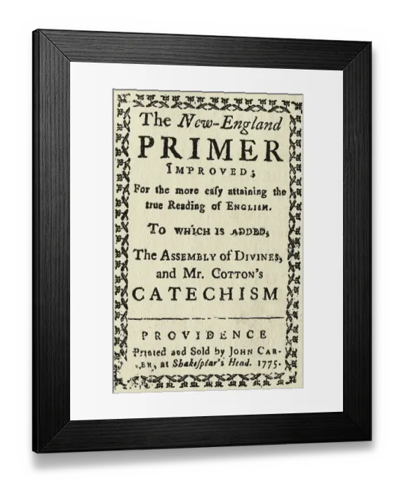 Framed Print : New England Primer Cover Framed Print : New England Primer Cover